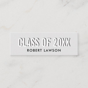 Silver Grey Chic Class Graduation Name Card