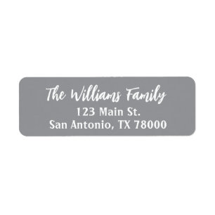 Silver Grey Christmas Return Address