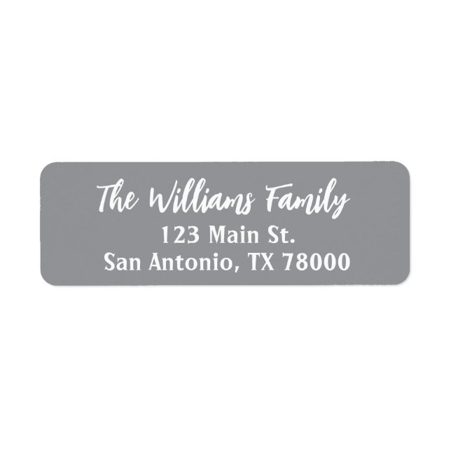 Silver Grey Christmas Return Address (Front)