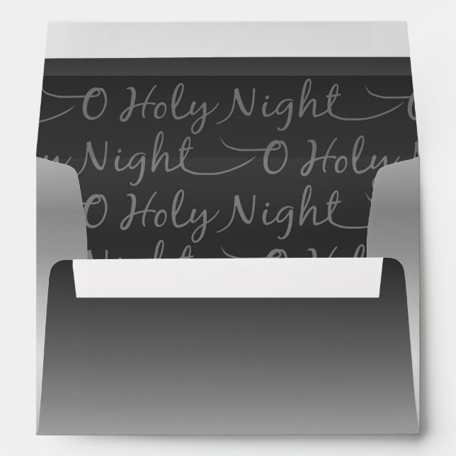 Silver Grey Colour Gradient Holy Night Christmas Envelopes (Back (Bottom))