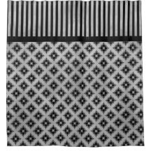 Silver Grey Diamonds and Stripes Pattern