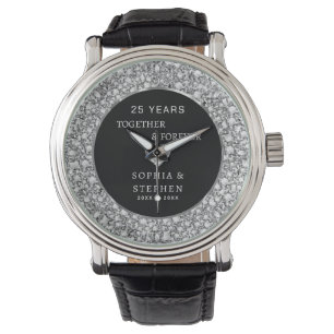 Silver- Grey Diamonds Anniversary Watch