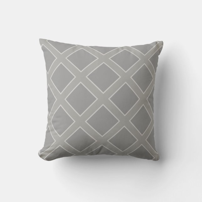 Silver Grey Diamonds Cushion (Front)