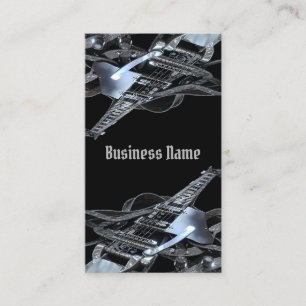 Silver Grey Electric Guitar Business Card 2