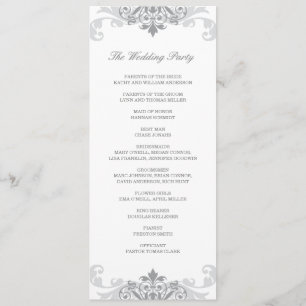 Silver Grey Elegant Ironwork Details Wedding Programme