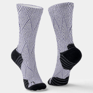 Silver Grey Faux Diamond Knit Pattern Socks