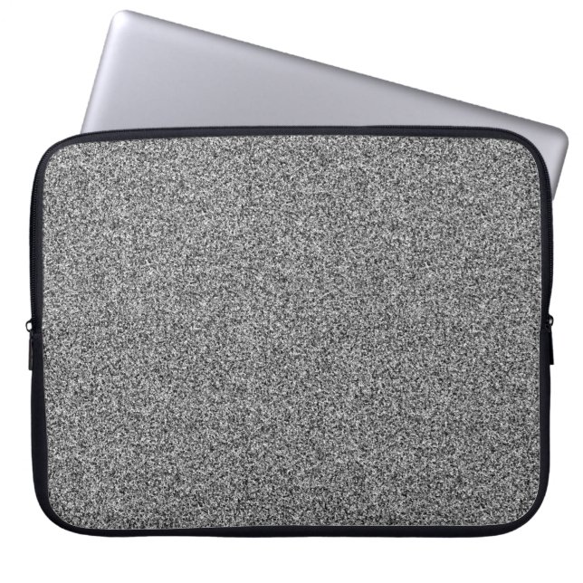 Silver grey faux glitter laptop sleeve (Front)