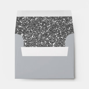 Silver Grey Faux Sparkles Background Texture Print Envelopes