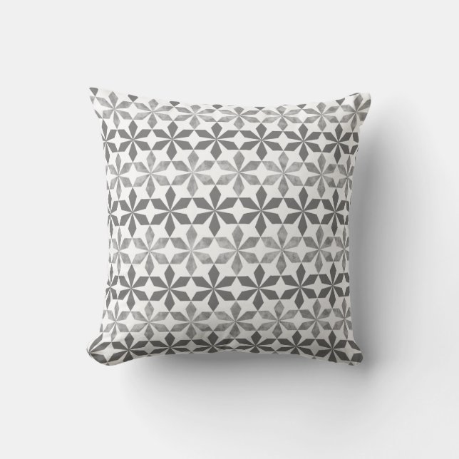 Silver Grey Floral Pattern Cushion (Front)