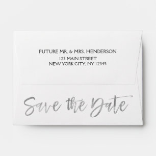 Silver Grey Foil Save the Date Envelopes
