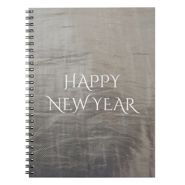 Silver Grey Foiled Fabric Look Notebook (Front)