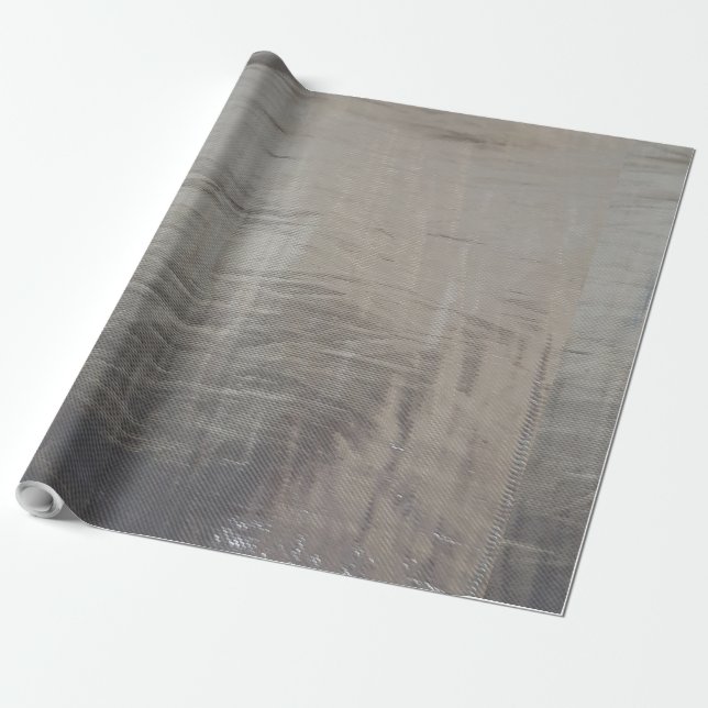 Silver Grey Foiled Fabric Look Wrapping Paper (Unrolled)
