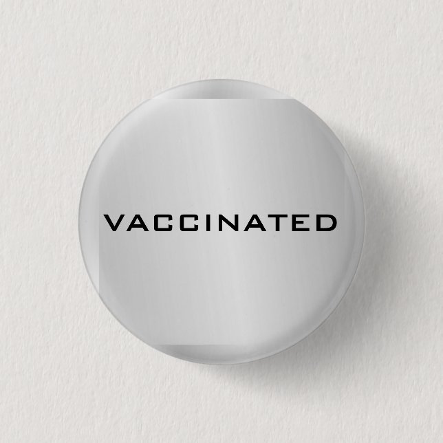 Silver Grey Fully Vaccinated Coronavirus Pandemic 3 Cm Round Badge (Front)