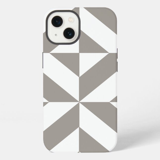 Silver Grey Geometric Art Deco iPhone Case (Back)