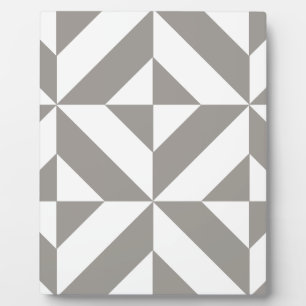 Silver Grey Geometric Art Deco Plaque
