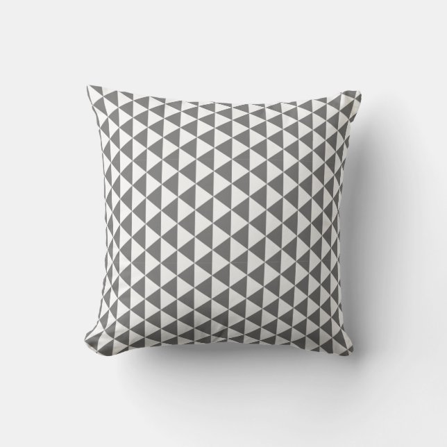 Silver Grey Geometric Cushion (Front)