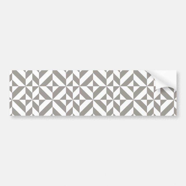Silver Grey Geometric Deco Cube Pattern Bumper Sticker (Front)