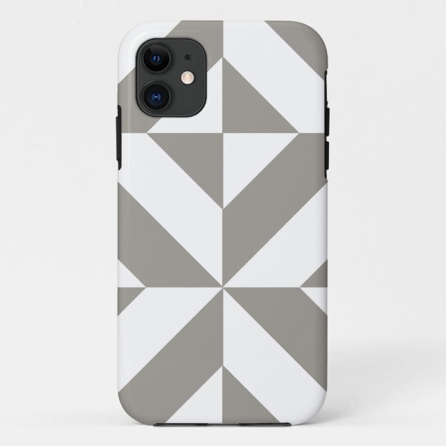 Silver Grey Geometric Deco Cube Pattern Case-Mate iPhone Case (Back)