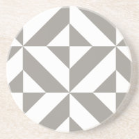 Silver Grey Geometric Deco Cube Pattern