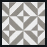 Silver Grey Geometric Deco Cube Pattern Poster<br><div class="desc">This abstract,  geometric cubed pattern will add vibrance and classic flair to any home or office decor. Always ready for you to personalise with your name and/or your loved one's name,  as well.</div>