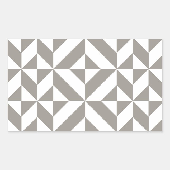 Silver Grey Geometric Deco Cube Pattern Rectangular Sticker (Front)