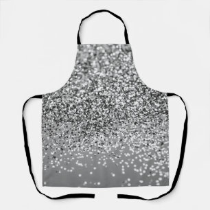 Silver Grey Glitter #5 (Faux Glitter) #shiny #art Apron