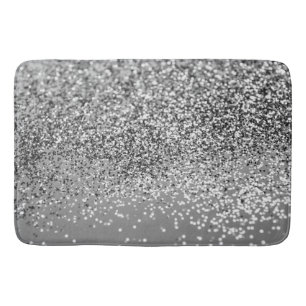 Silver Grey Glitter #5 (Faux Glitter) #shiny #art  Bath Mat