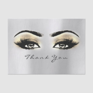 Silver Grey Gold Blush Mermaid Thank You Eyes Tissue Paper