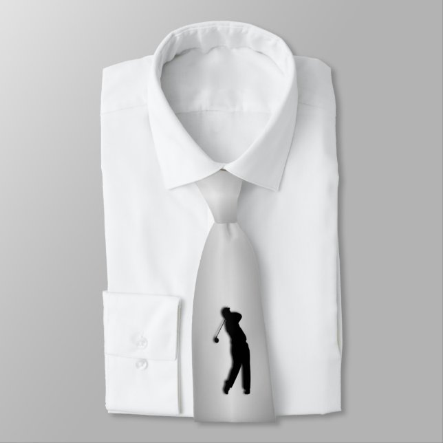 Silver / Grey Golf Neck Tie (Tied)