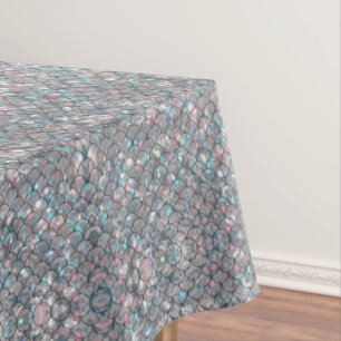 Silver Grey Grey Mermaid Fish Scales Holographic Tablecloth