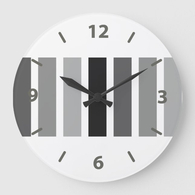 Silver Grey Hues Large Clock (Front)