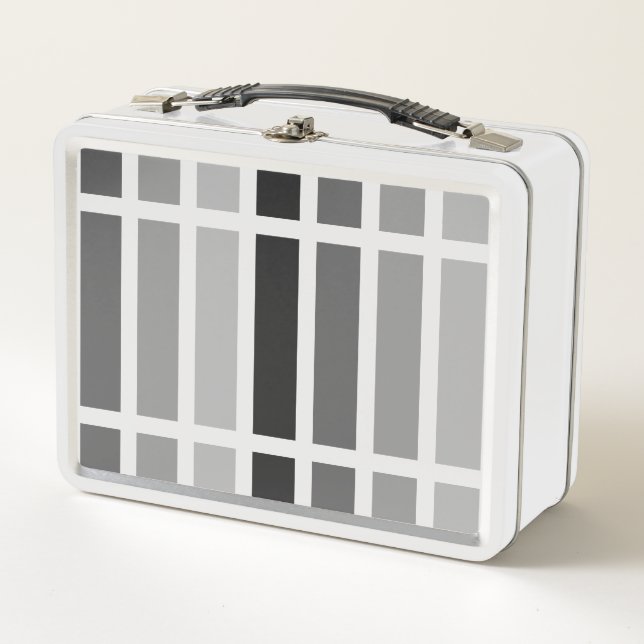 Silver Grey Hues Metal Lunch Box (Front)