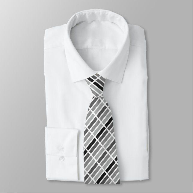 Silver Grey Hues Tie (Tied)