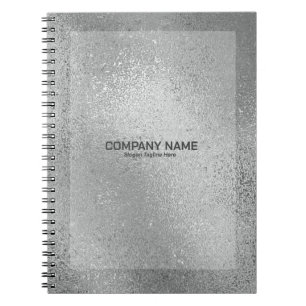 Silver grey iridescent shimmering glass texture notebook