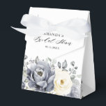 Silver Grey Ivory Floral Winter Boho Bridal Shower Favour Box<br><div class="desc">Elegant floral winter bridal shower favour box features elegant grey ,  ivory and silver watercolor flower bouquet frosty-hued greenery. Please contact me for any help in customisation or if you need any other product with this design.</div>