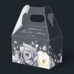 Silver Grey Ivory Floral Winter Boho Bridal Shower Favour Box<br><div class="desc">Elegant floral winter bridal shower favour box features elegant grey ,  ivory and silver watercolor flower bouquet frosty-hued greenery. Please contact me for any help in customisation or if you need any other product with this design.</div>