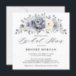 Silver Grey Ivory Floral Winter Boho Bridal Shower Invitation<br><div class="desc">Elegant floral winter bridal shower invitation features elegant grey ,  ivory and silver watercolor flower bouquet frosty-hued greenery. Please contact me for any help in customisation or if you need any other product with this design.</div>