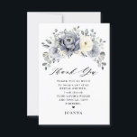 Silver Grey Ivory Floral Winter Boho Bridal Shower Thank You Card<br><div class="desc">Elegant floral winter bridal shower thank you card features elegant grey ,  ivory and silver watercolor flower bouquet frosty-hued greenery. Please contact me for any help in customisation or if you need any other product with this design.</div>