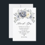 Silver Grey Ivory Floral Winter Boho Bridal Shower Thank You Card<br><div class="desc">Elegant floral winter bridal shower thank you card features elegant grey ,  ivory and silver watercolor flower bouquet frosty-hued greenery. Please contact me for any help in customisation or if you need any other product with this design.</div>