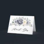 Silver Grey Ivory Floral Winter boho Bridal Shower Thank You Card<br><div class="desc">Elegant floral winter bridal shower thank you card features elegant grey ,  ivory and silver watercolor flower bouquet frosty-hued greenery. Please contact me for any help in customisation or if you need any other product with this design.</div>
