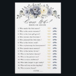 Silver Grey Ivory Floral Winter Bridal Shower Game<br><div class="desc">Elegant floral winter bridal shower game (guess who) features elegant grey ,  ivory and silver watercolor flower bouquet frosty-hued greenery. Please contact me for any help in customisation or if you need any other product with this design.</div>