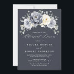 Silver Grey Ivory Floral Winter  Rehearsal Dinner  Invitation<br><div class="desc">Elegant floral winter rehearsal dinner invitation features elegant grey ,  ivory and silver watercolor flower bouquet frosty-hued greenery. Please contact me for any help in customisation or if you need any other product with this design.</div>