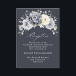 Silver Grey Ivory Floral Winter Rustic Wedding Enc Enclosure Card<br><div class="desc">Elegant floral winter wedding reception card features elegant grey ,  ivory and silver watercolor flower bouquet frosty-hued greenery. Please contact me for any help in customisation or if you need any other product with this design.</div>