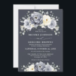 Silver Grey Ivory Floral Winter Rustic Wedding Inv Invitation<br><div class="desc">Elegant floral winter wedding invitation features elegant grey ,  ivory and silver watercolor flower bouquet frosty-hued greenery. Please contact me for any help in customisation or if you need any other product with this design.</div>