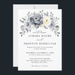 Silver Grey Ivory Floral Winter Rustic Wedding Inv Invitation<br><div class="desc">Elegant floral winter wedding invitation features elegant grey ,  ivory and silver watercolor flower bouquet frosty-hued greenery. Please contact me for any help in customisation or if you need any other product with this design.</div>