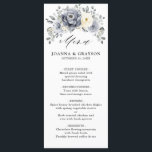 Silver Grey Ivory Floral Winter Rustic Wedding Menu<br><div class="desc">Elegant floral winter wedding menu features elegant grey ,  ivory and silver watercolor flower bouquet frosty-hued greenery. Please contact me for any help in customisation or if you need any other product with this design.</div>