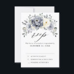 Silver Grey Ivory Floral Winter Rustic Wedding RSVP Card<br><div class="desc">Elegant floral winter wedding RSVP card features elegant grey ,  ivory and silver watercolor flower bouquet frosty-hued greenery. Please contact me for any help in customisation or if you need any other product with this design.</div>