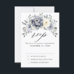 Silver Grey Ivory Floral Winter Rustic Wedding RSVP Card<br><div class="desc">Elegant floral winter wedding RSVP card features elegant grey ,  ivory and silver watercolor flower bouquet frosty-hued greenery. Please contact me for any help in customisation or if you need any other product with this design.</div>
