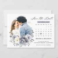 Silver Grey Ivory Floral Winter Rustic Wedding