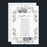 Silver Grey Ivory Floral Winter Seating Chart Invitation<br><div class="desc">Elegant floral winter wedding seating chart features elegant grey ,  ivory and silver watercolor flower bouquet frosty-hued greenery. Please contact me for any help in customisation or if you need any other product with this design.</div>